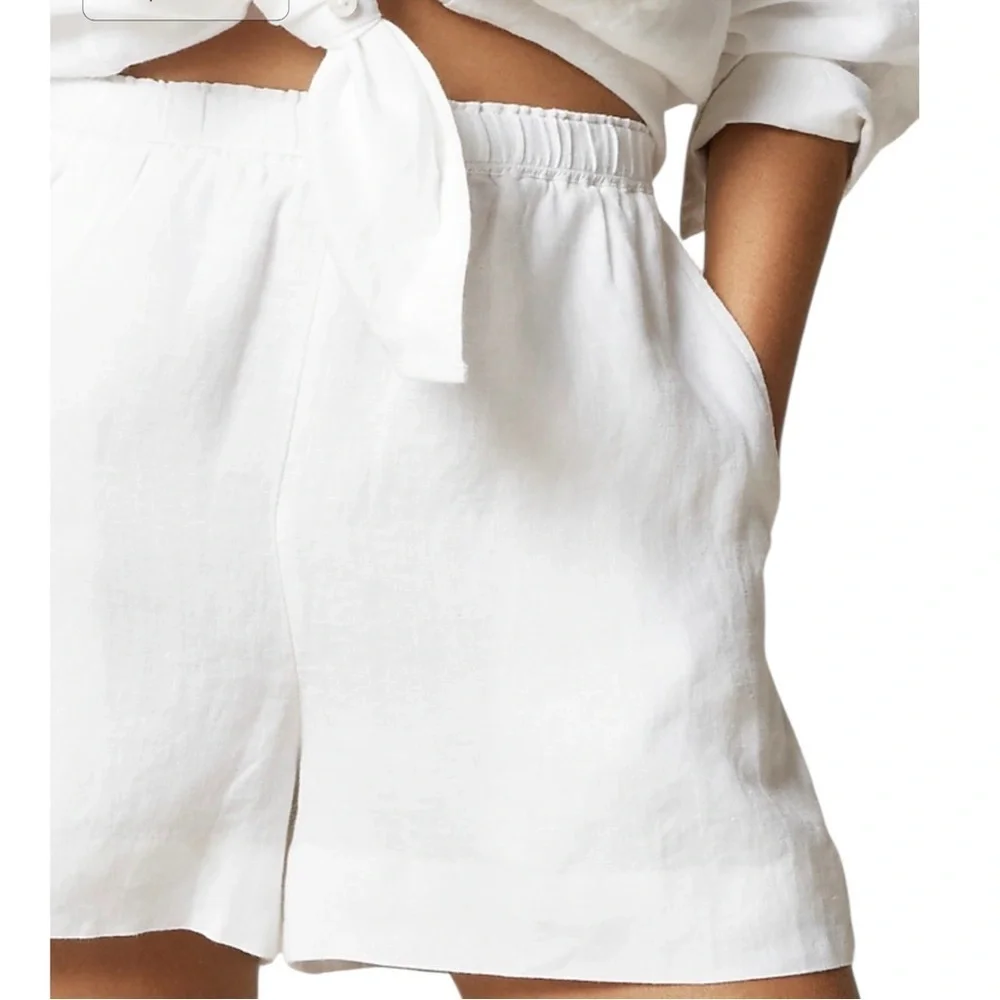 J Crew Ivory 3 Inch Stratus Short in Linen Womens Size L